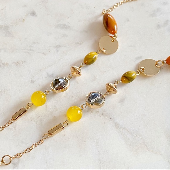 3/$15 Yellow & Gold Beaded Face Mask Chain - Picture 5 of 5